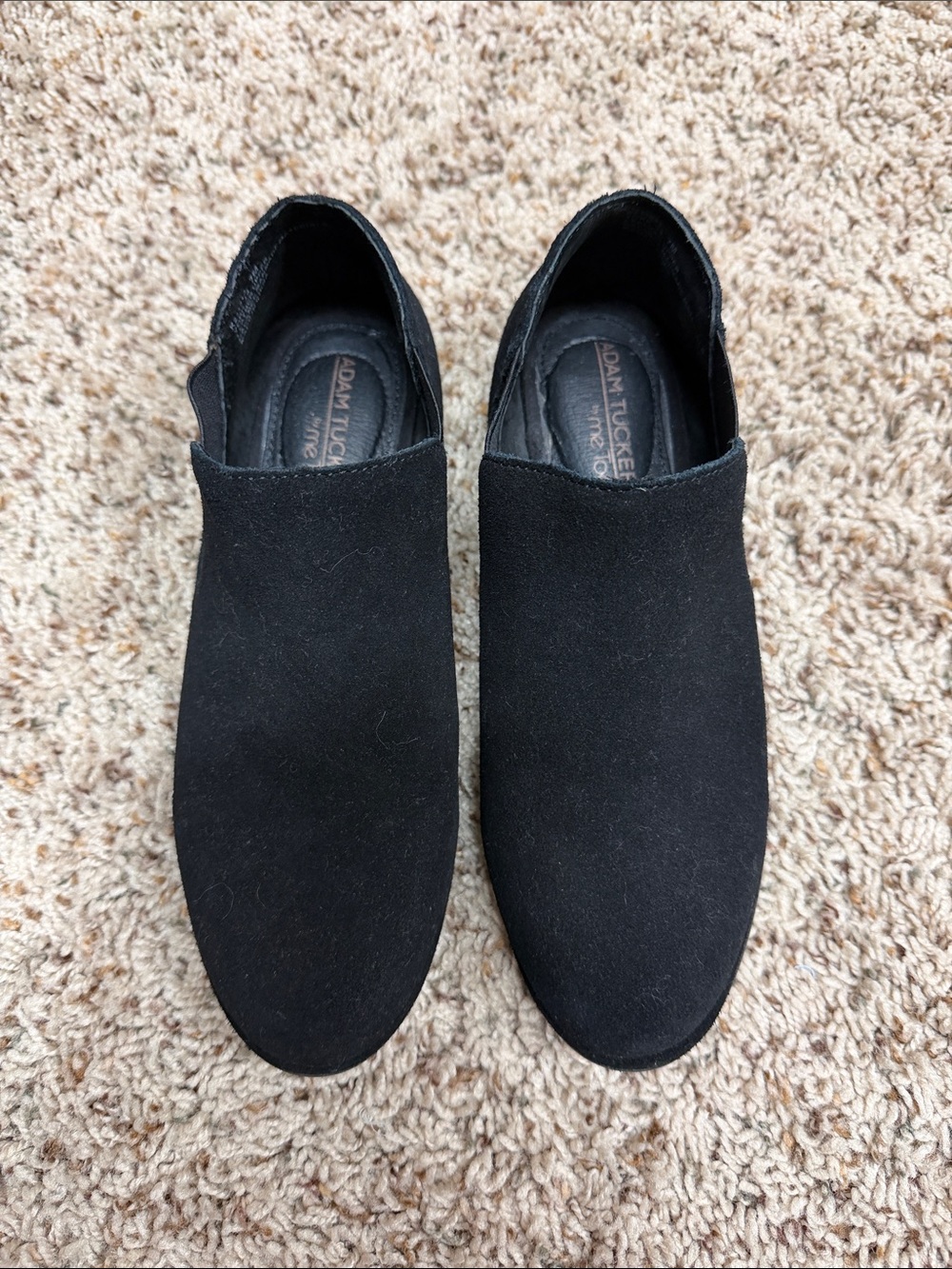 Adam Tucker Black Suede Slip-On Women’s Shoes